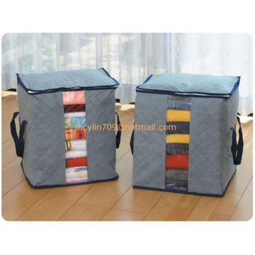 Bamboo Folding Clothes Charcoal Sweater Blanket Closet Organizer Storage Bag Box